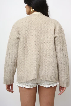 Pulover tricot trancas bege grosso vintage na internet
