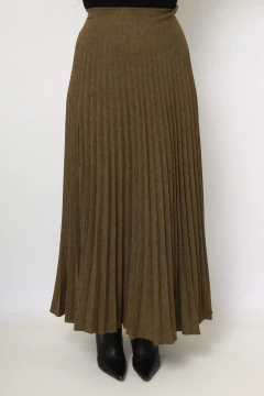 Saia longa plissado verde - comprar online