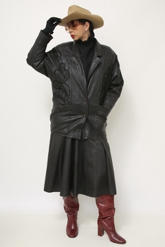 Blazer 100% couro bordado western - loja online