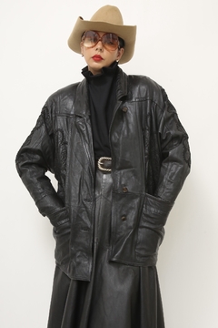 Blazer 100% couro bordado western - loja online