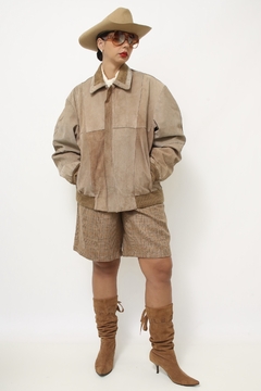 Jaqueta bomber couro marrom forrada - comprar online