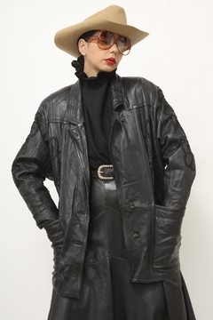 Blazer 100% couro bordado western
