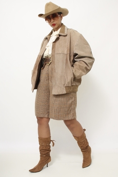 Jaqueta bomber couro marrom forrada - comprar online