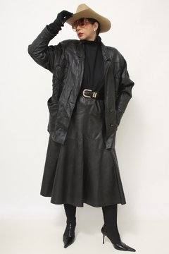 Blazer 100% couro bordado western