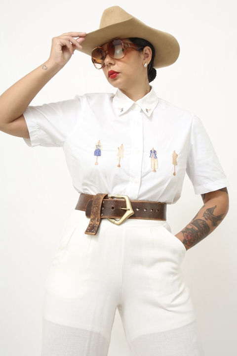 Camisa GUCCI vintage bordado manequim