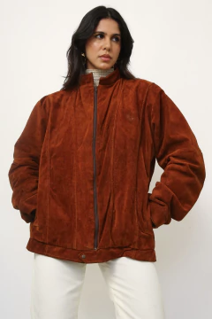 Jaqueta bomber camurça telha na internet