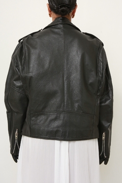 Jaqueta couro biker classica preta - comprar online