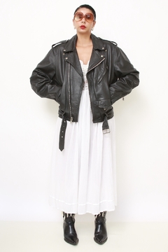 Jaqueta couro biker classica preta