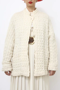 Casaco tricot grosso creme - comprar online