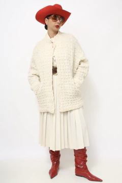 Casaco tricot grosso creme - loja online