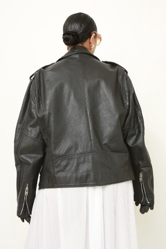 Jaqueta couro biker classica preta - loja online