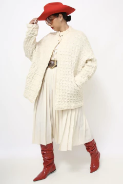 Casaco tricot grosso creme - comprar online