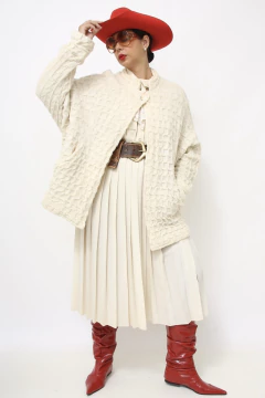 Casaco tricot grosso creme