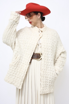 Casaco tricot grosso creme na internet