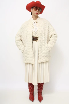 Casaco tricot grosso creme - loja online