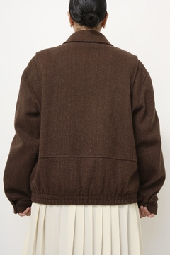 Jaqueta lã xadrez vintage forro vermelho - comprar online