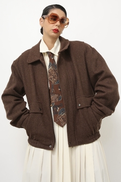 Jaqueta lã xadrez vintage forro vermelho na internet