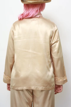 Conjunto pijama acetinado CALÇA + CAMISA pessego na internet