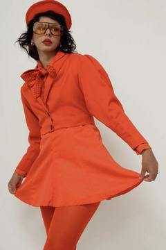 Blazer vermelho cropped vintage - Capichó Brechó