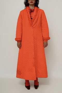 Robe matelasse vermelho renda maravilhoso longo - loja online