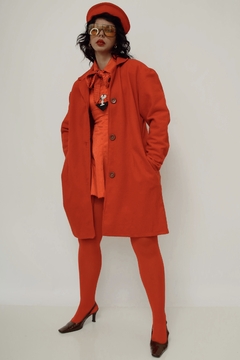 Casaco vermelho feltro vintage