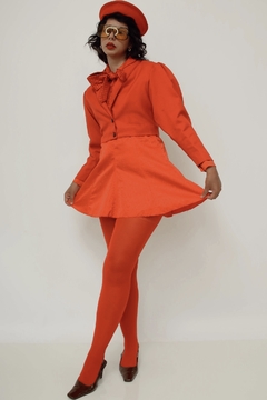 Blazer vermelho cropped vintage - Capichó Brechó