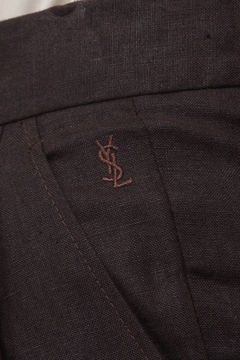 Calça YSL marrom linho CGC - loja online