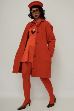 Casaco vermelho feltro vintage