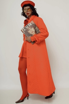 Robe matelasse vermelho renda maravilhoso longo - Capichó Brechó