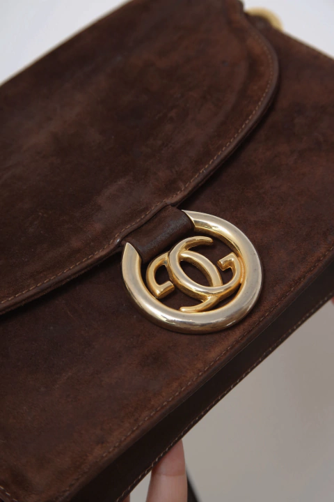 Bolsa GUCCI couro camurça italiana