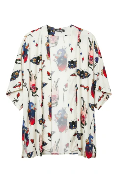 Kimono Estampado Tattoo Mística em Viscose SANTA HELL