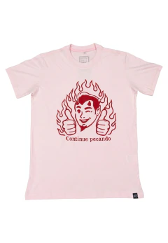 Camiseta Estampada Continue Pecando 100% Algodão SANTA HELL