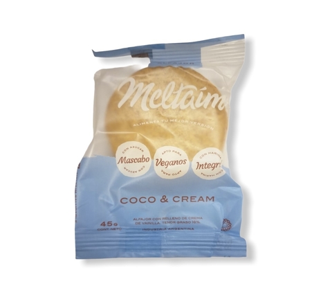 ALFAJOR INTEGRAL  COCO Y CREMA 45GR MELTAIM