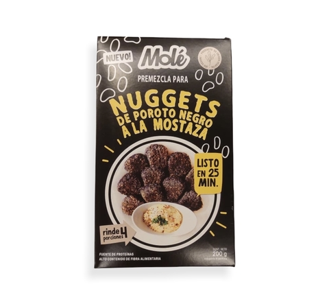 PREMEZCLA PARA NUGGETS DE POROTO NEGRO A LA MOSTAZA LISTO EN 25´ 200GR MOLE