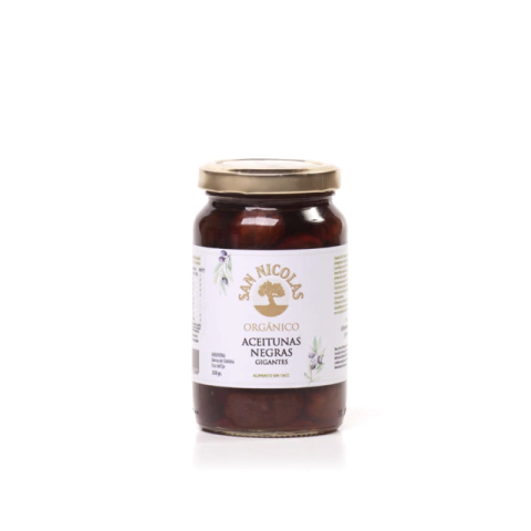 ACEITUNAS NEGRAS GIGANTES ORGANICO 250ML SAN NICOLAS