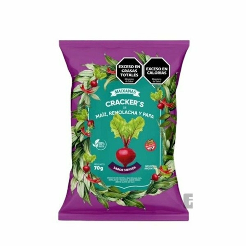 CRACKER'S MAIZ,REMOLACHA Y PAPA 70GR MAIXANAS