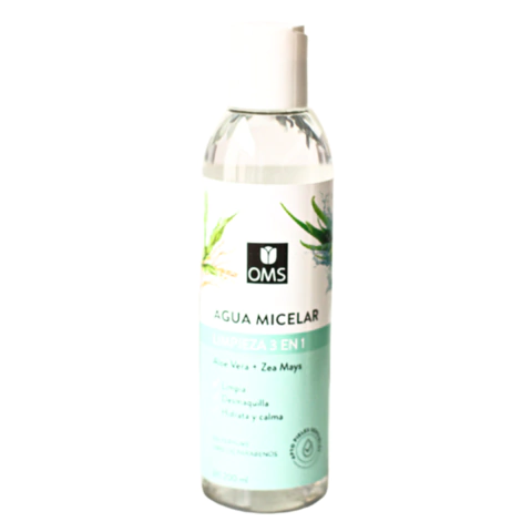 AGUA MICELAR LIMPIA DESMAQUILLA HIDRATA Y CALMA 200ML OMS