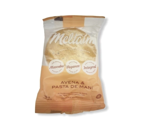ALFAJOR INTEGRAL AVENA Y PASTA DE MANI 45GR MELTAIM