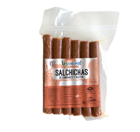 SALCHICHAS DE GARBANZO Y GLUTEN 270GR VEGANTIME