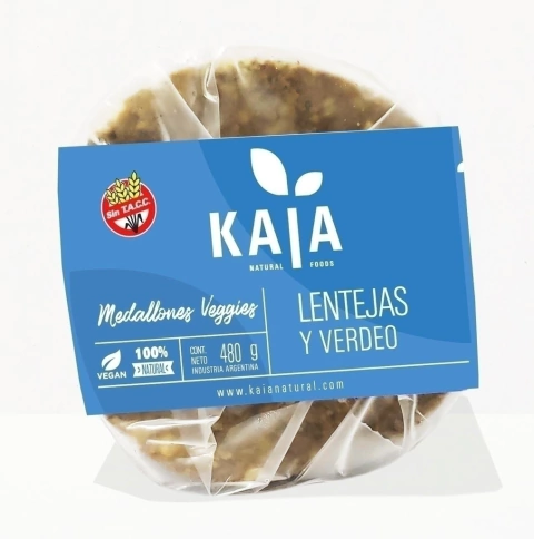 MEDALLONES VEGGIES LENTEJAS Y VERDEO 480GR KAIA