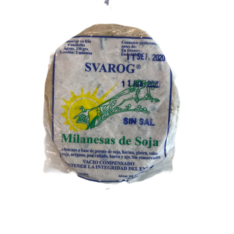 MILANESAS DE SOJA 4u 330G SIN SAL SVAROG