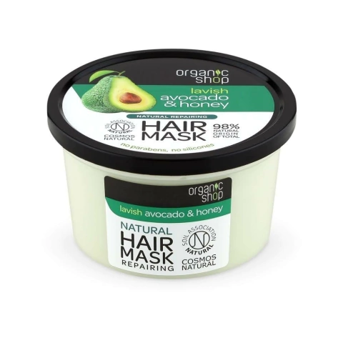 ORGANIC SHOP MASCARA CAPILAR REPARADORA DE PALTA ORGANICA Y MIEL 250ML