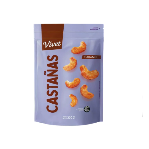 CASTAÑAS DE CAJÚ CARAMELIZADAS 200GR VIVET