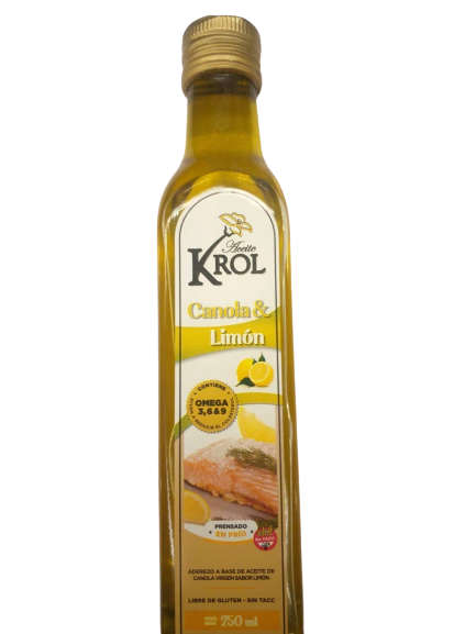 ACEITE DE CANOLA Y LIMON PRENSADO EN FRIO 250ML KROL