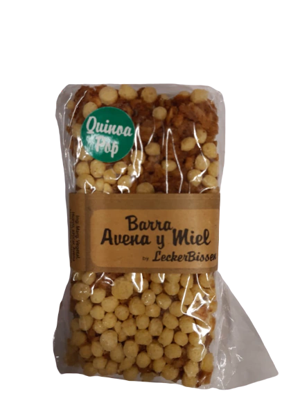 BARRA DE AVENA Y MIEL CON QUINOA POP 70GR LECKERBISSEN