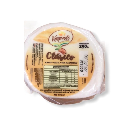 QUESO CLASICO VEGETAL A BASE DE ALMENDRAS 250GR VAQUETS