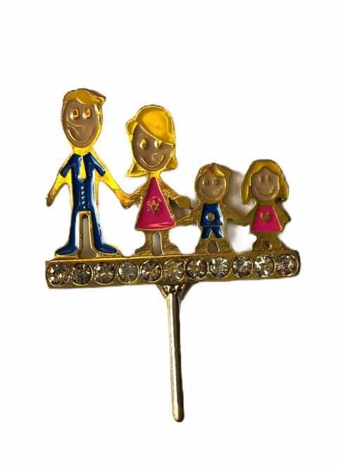Enfeite de Erva Familia Loiros (Pai, Mãe, Filho, Filha)