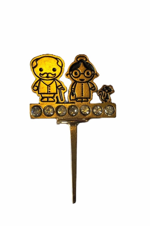 Enfeite de Erva Vovô e Vovó + Gato (modelo 02)