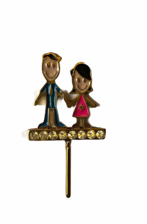 Enfeite de Erva Familia Morenos (Homem e Mulher)