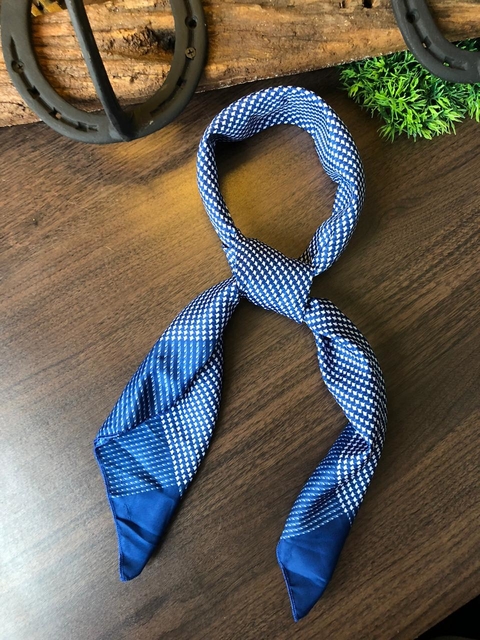 Lenço Carijó 80x80cm Azul